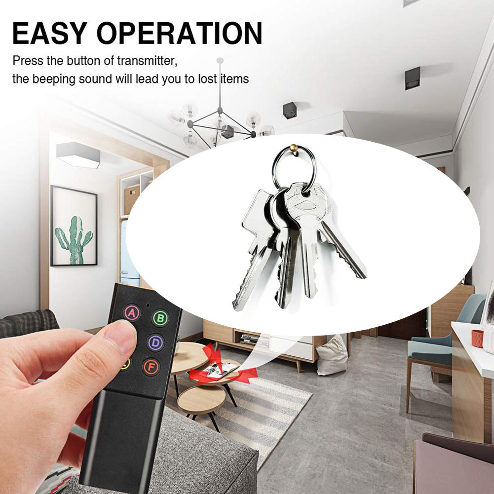 ABS Mini Car Locator Multi-Language Wireless Mobile Phone Key Finder Household Anti-Lost Search 1-for-6 Adsorption Recording