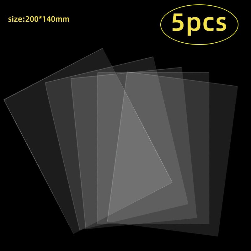 5 PCS FEP Film 140 x 200mm x 0.15mm DLP LCD SLA Resin 3D Printer for Elegoo Mars Wanhao Duplicator D7, Photon