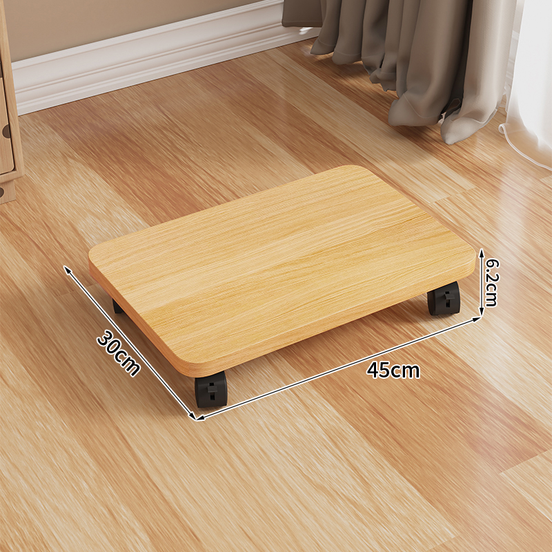 Mobile Storage Box Base with Casters Organizer Box Office Desk under Printer Universal Wheel Braet Kitchen Storage Ra: Log color-45*30*6.2cm