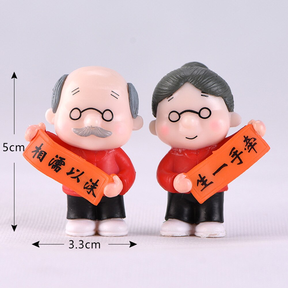 Figurines en forme de Terrarium de grand-père | Figurines mignonnes de Couple amoureux sur chaise, Figurines miniatures de grand-père, accessoires de jardin féerique: C1