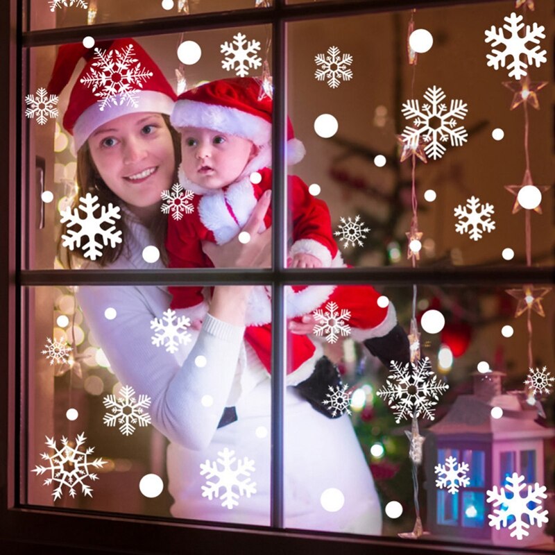 1 pcs Christmas Snowflake Window Sticker Winter Wall Stickers Kids Room Christmas Decorations for Home Year Supplies A