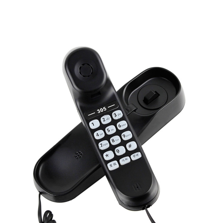Trimline Corded Phone - Phones for Seniors, Wall Mounted Telephone with Redial, Pause, Flash Function for Home Hotel