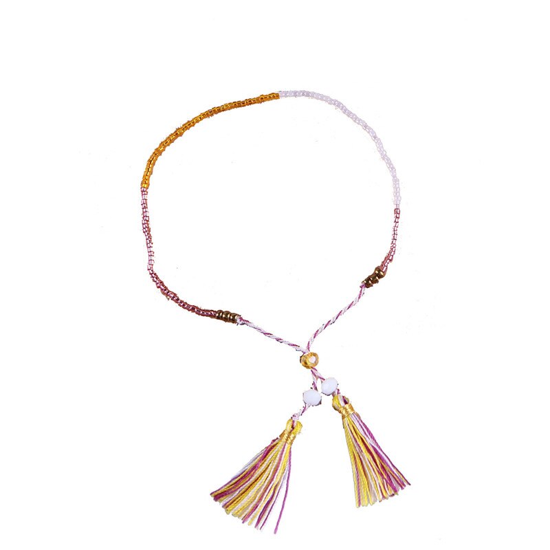 KELITCH Miyuki Samen Perlen Armbänder Quaste Freundschaft Armbänder Einstellbare wickeln Armbinde Charme Kristall Armbinde Armreifen: AZX024