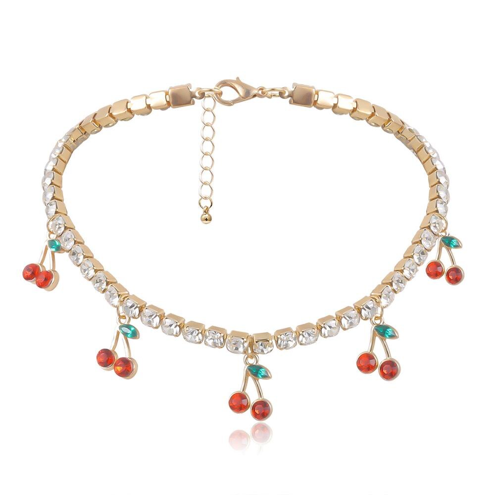 Collier pendentif cerise en cristal pour femmes, collier de Tennis pour femmes et filles, collier ras du cou cubain, bijoux hip hop, idée: 4