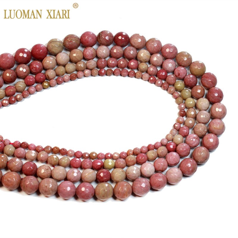 Fine AAA 100% Natural Rhodochrosite Round Stone Beads For Jewelry Making DIY Bracelet Necklace 4/6/8/10/12 mm Strand 15&#39;&#39;