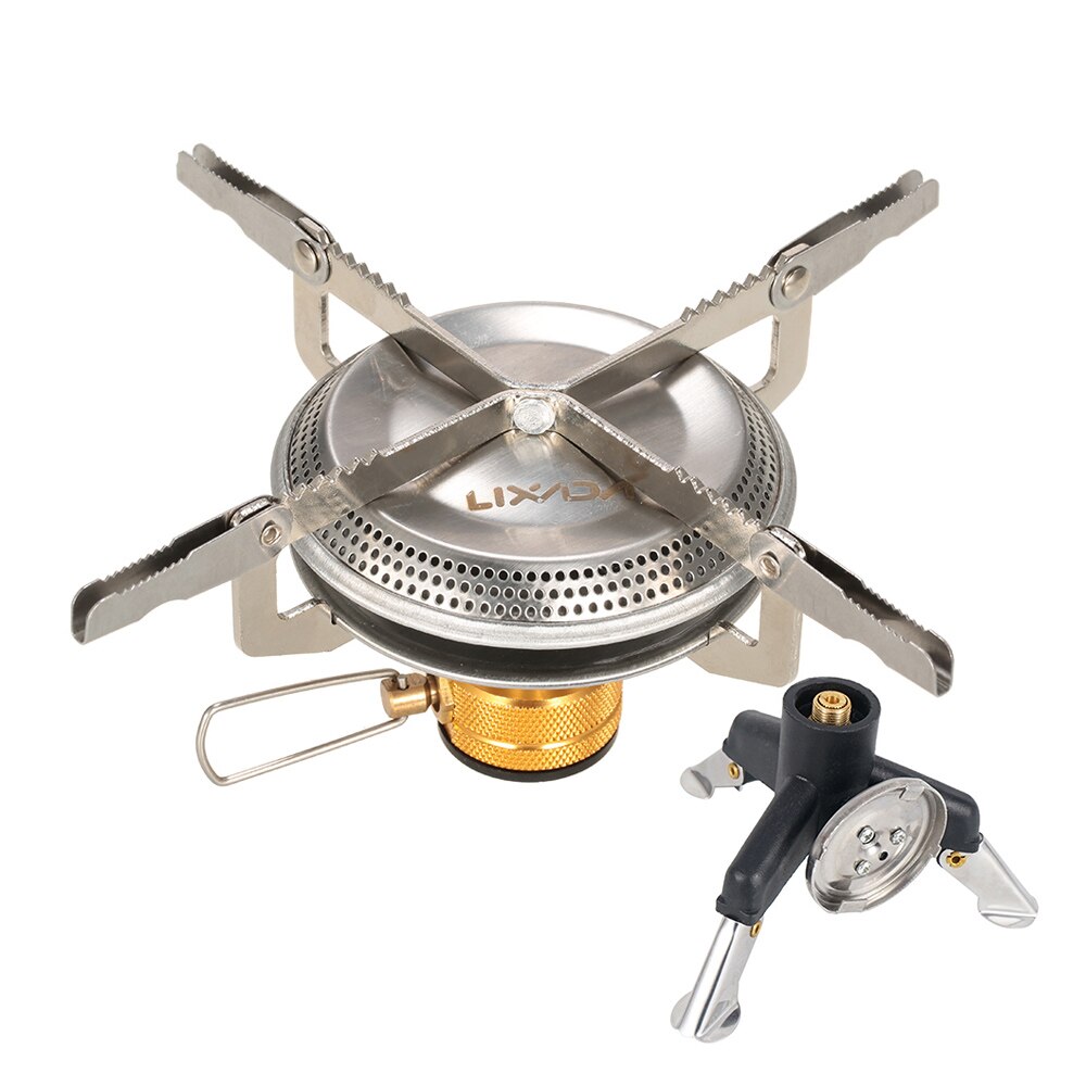 Lixada 3500W Outdoor Camping Picnic Gas Stove 캠핑용품 Hiking Picnic Ultralight Cooking Gas Burner Camping Accessories: Stove and Adapter