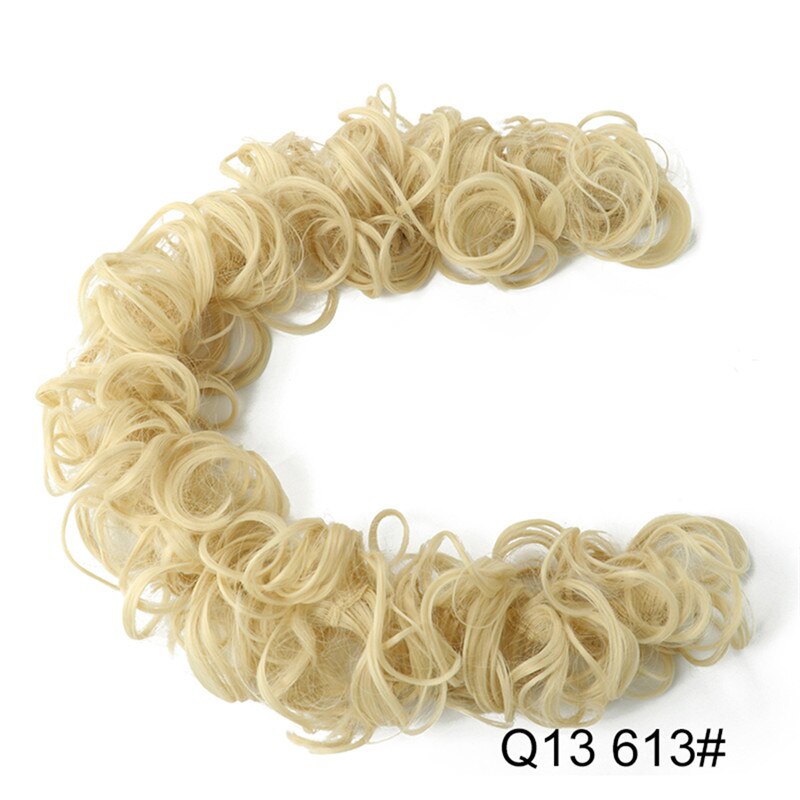 Elastic Rubber Band Curly Chignon Updo Cover Hair Bun Chignon Hair Synthetic Hairpiece Twining Ponytail Hair Extensions: Q13-613
