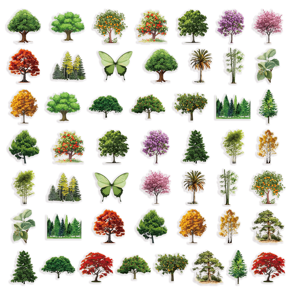 50 Uds. De pegatinas impermeables transparentes de flores para mascotas, decoración de plantas naturales, funda para teléfono móvil, pegatinas DIY: Multicolor