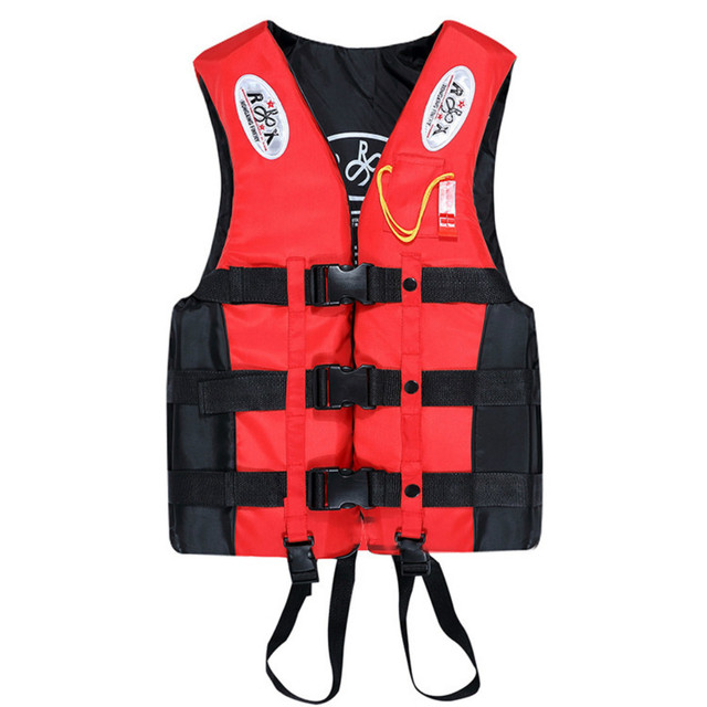 S-xxxl pływanie żeglarstwo kamizelka ratunkowa narciarstwo kamizelka Survival garnitur odkryty poliester kamizelka ratunkowa dla dorosłych dzieci z gwizdkiem: Red / XXL