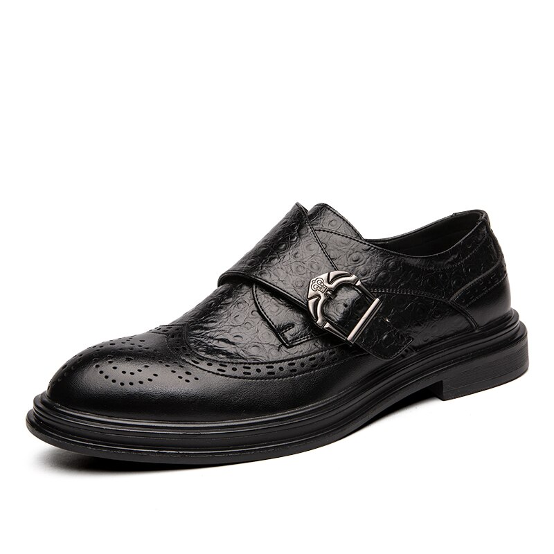 saferido 5CM/7CM Taller Men Heel Shoe Pointed Toe Man Business Dress Shoes Buckle Mens Office Oxfords Height Increasing Size 38-44