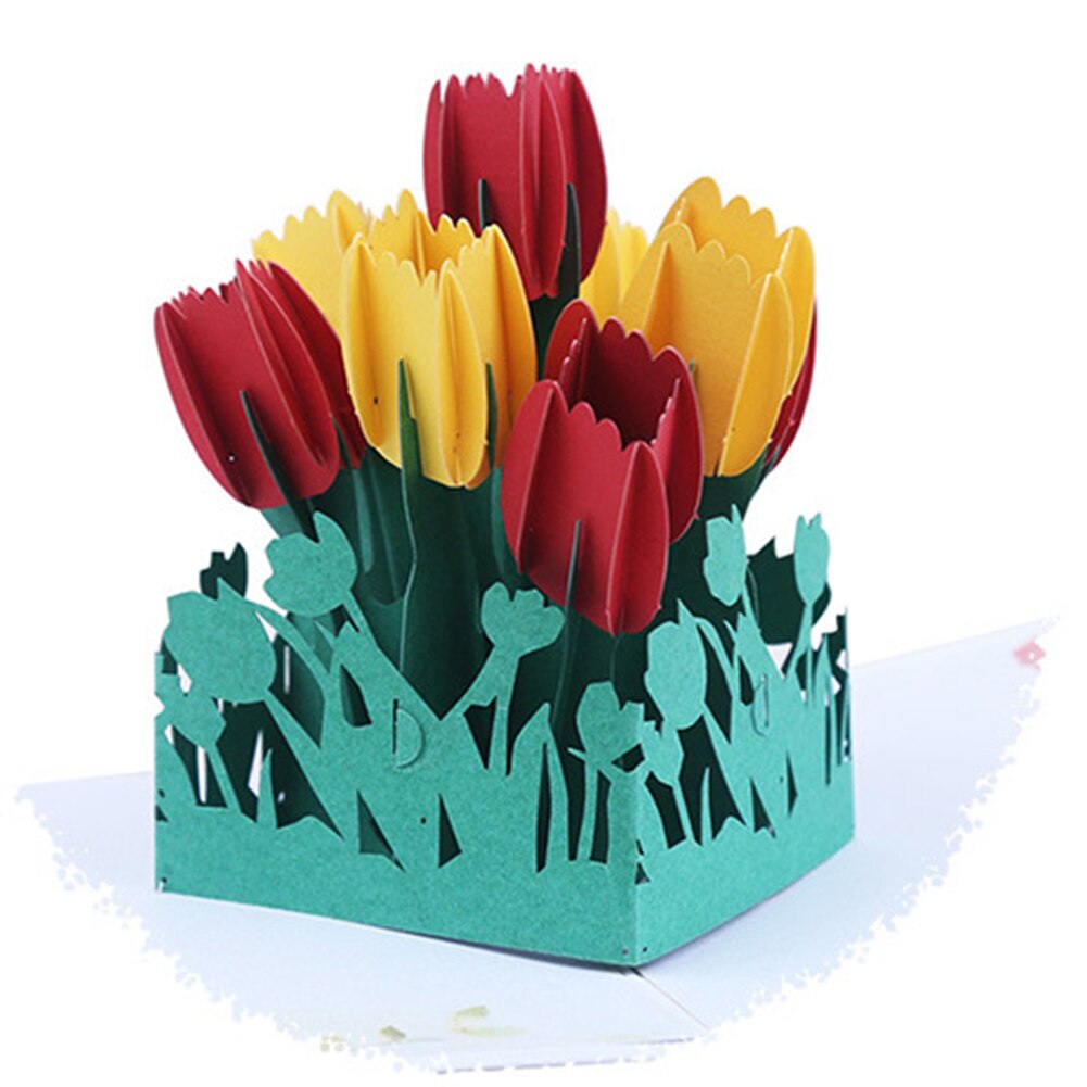 SALES！！ Tulip Flower 3D Pop Up Greeting Card Handm... – Grandado
