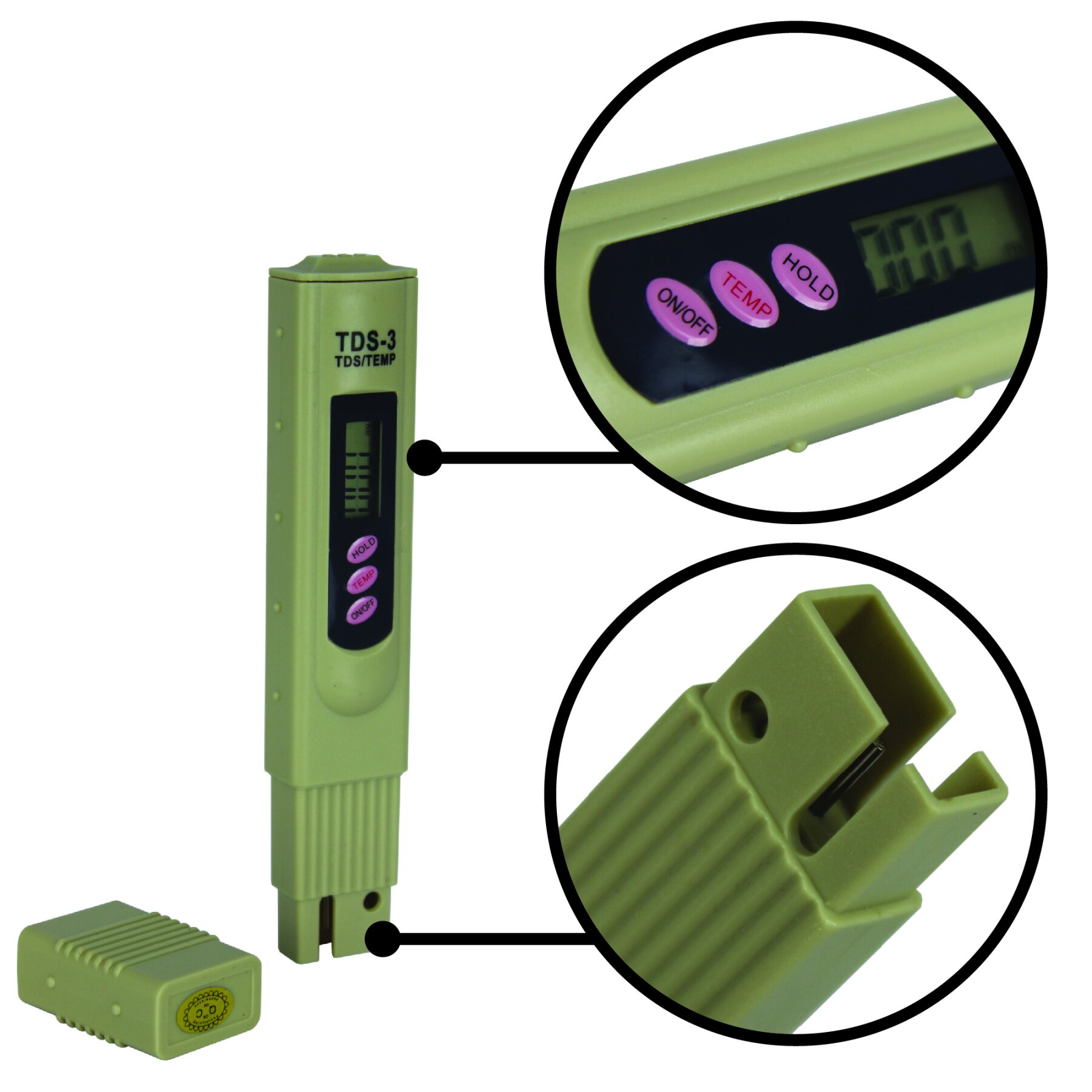 TDS Meter Water Liquid Measurement Device-Batteries and Case Included