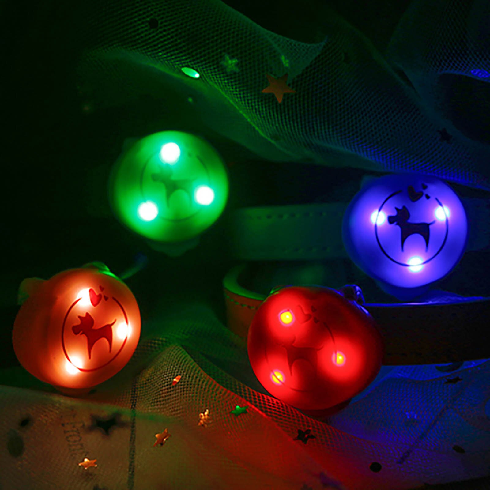 Collar de silicona para perro, luz Led nocturna, resistente al agua, arnés estroboscópico de seguridad para mascotas, luces para caminar