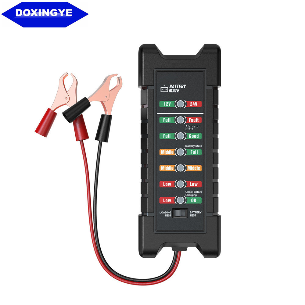 12V 24V Car Battery Tester Quick Cranking Digital Tester Alternator 7 LED Display Auto Alternator State Diagnostic Tools