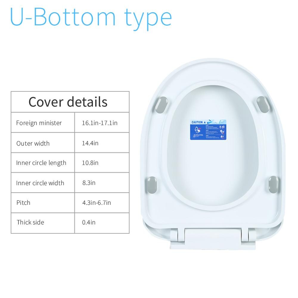Soft Slow-Close Toilet Seats Cover O/U/V Type Toilet Seat Lid White Household Quick Release Bathroom Toilet Seats Cover Plate