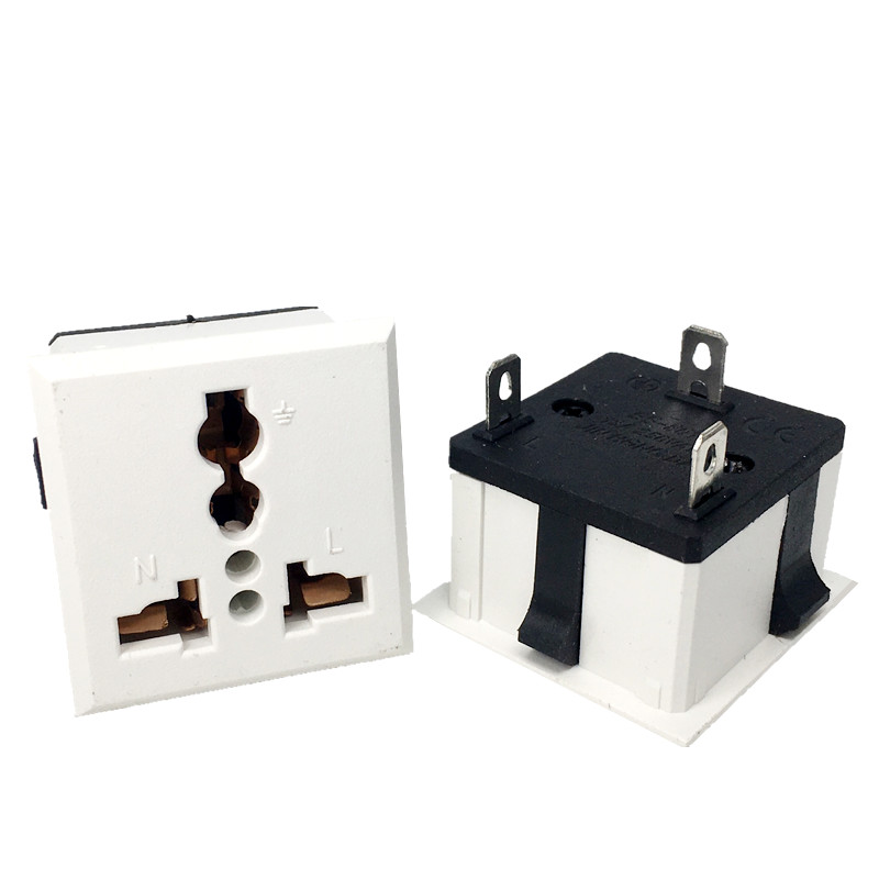 Prise de courant universelle encliquetable à montage sur panneau, prise noire et blanche, US, UK, EU, Euro, AU, 250V, 13A, 1 pièce