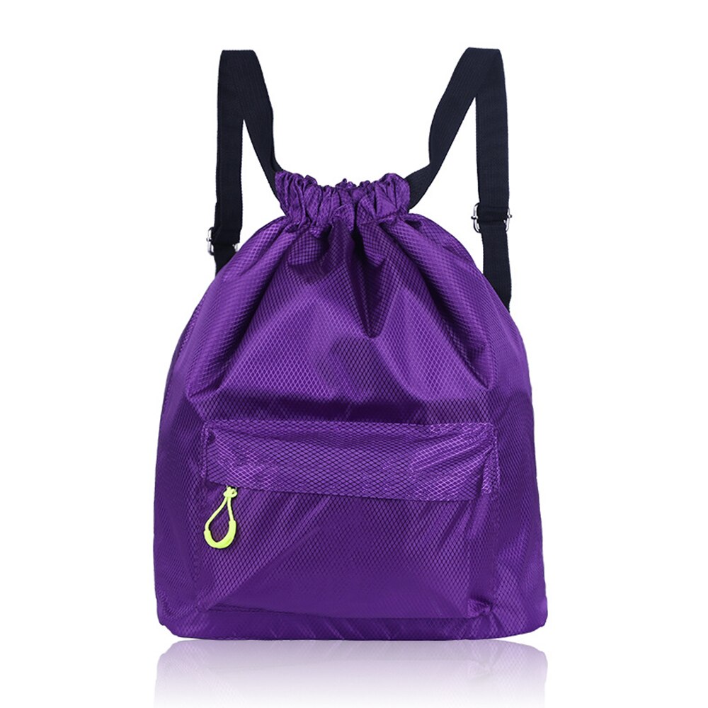 Sports Swimming Bag Unisex Backpack Drawstring Dry Wet Bags Pool Beach Gym Waterproof Bag for Men Women Kids Back pack: Purple Color