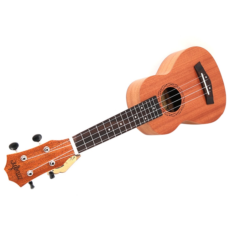 Ukelele Soprano 21 pulgadas madera de caoba principiante 4 cuerdas Mini Guitarra palisandro diapasón cuello instrumento de música