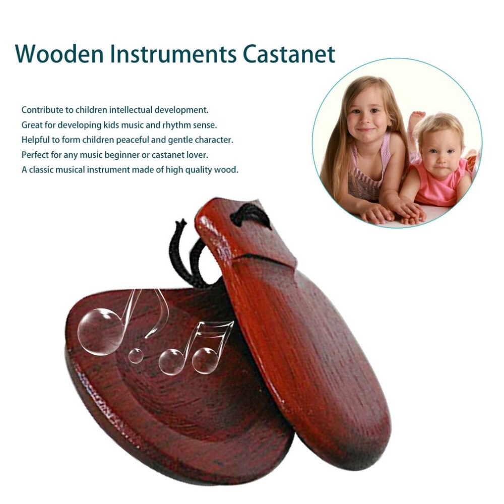 Orff world A Pc Wooden Castanets Wood Percussion F... – Grandado