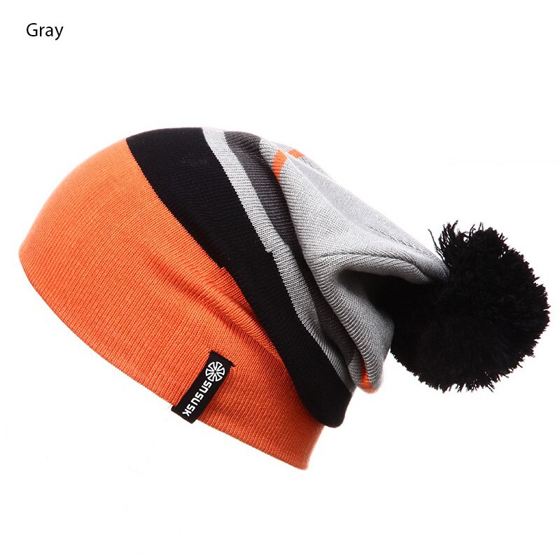 Gorros de invierno , Gorros de patinaje para invierno, Gorros de esquí, Gorros de esquí para hombre, Gorros de lana para mujer, gorro tejido, chapeu: Gris