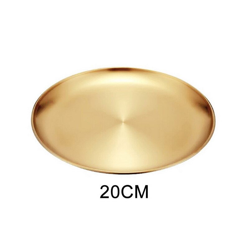 Gold Essen Platte Schüsseln Europäischen Stil Abendessen Platten Runde Platte Kuchen Tablett Westlichen Steak Runde Tablett Küche Geschirr #: 20cm