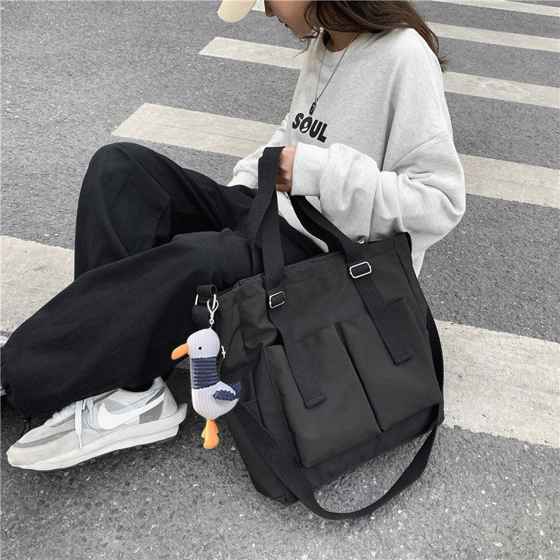 Wasserdichte Einkaufstasche Große Kapazität Leinwand Tasche Weibliche Umhängetaschen Japanische Schulter Tasche Taschen Schüler Schule Taschen Frauen Handtaschen