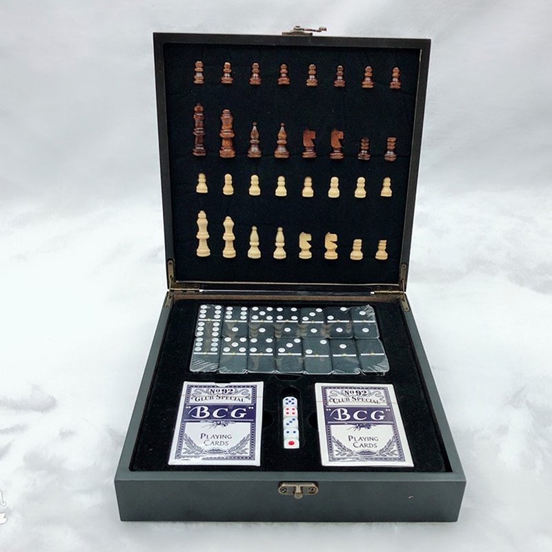 2 Styles Wooden Folding Chess Set Felted Game Board Interior 24cm*24cm Storage Adult Kids Family Game Chess Board