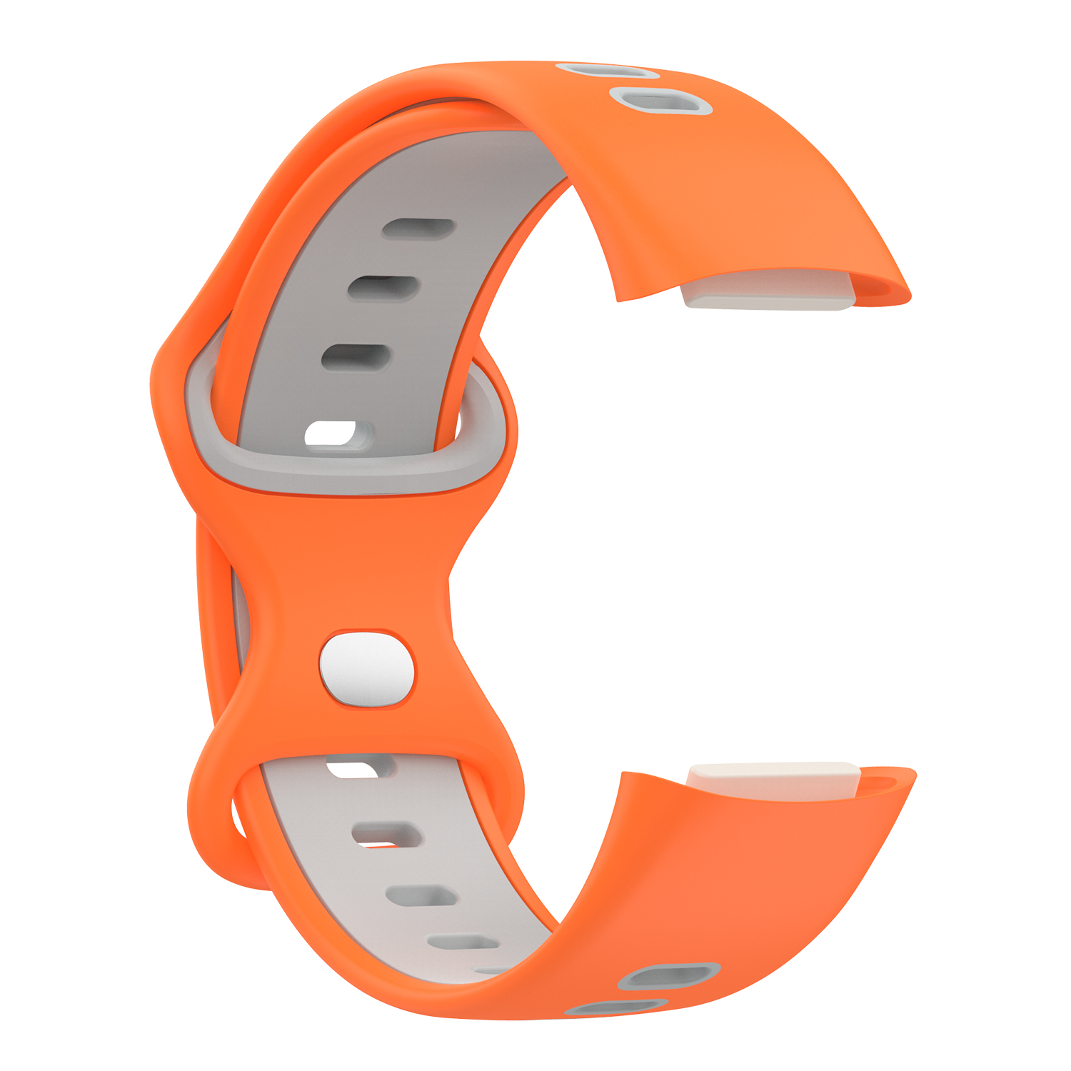 Pasek nylonowy do Fitbit Charge 5 elastyczna bransoletka z plecionki i dwukolorowy pasek silikonowy do Fitbit Charge 5 bransoletka pulsera: Orange-Gray