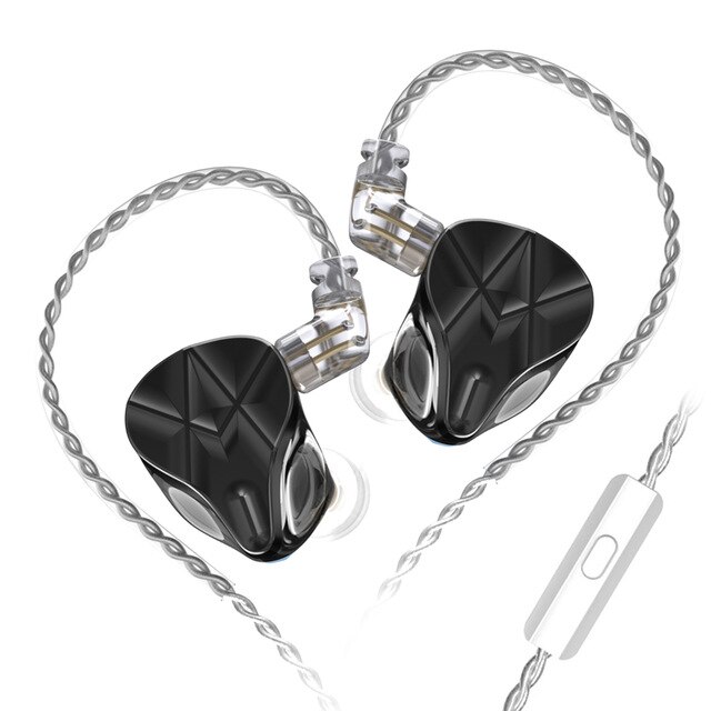KZ ASF 10 Balanced Armature Driver HIFI In Ear Earphone DJ Monitor Earbud 10BA Noise Cancelling HeadsetKZ ZAX ASX ZSX TRN BA5 BA: black with mic