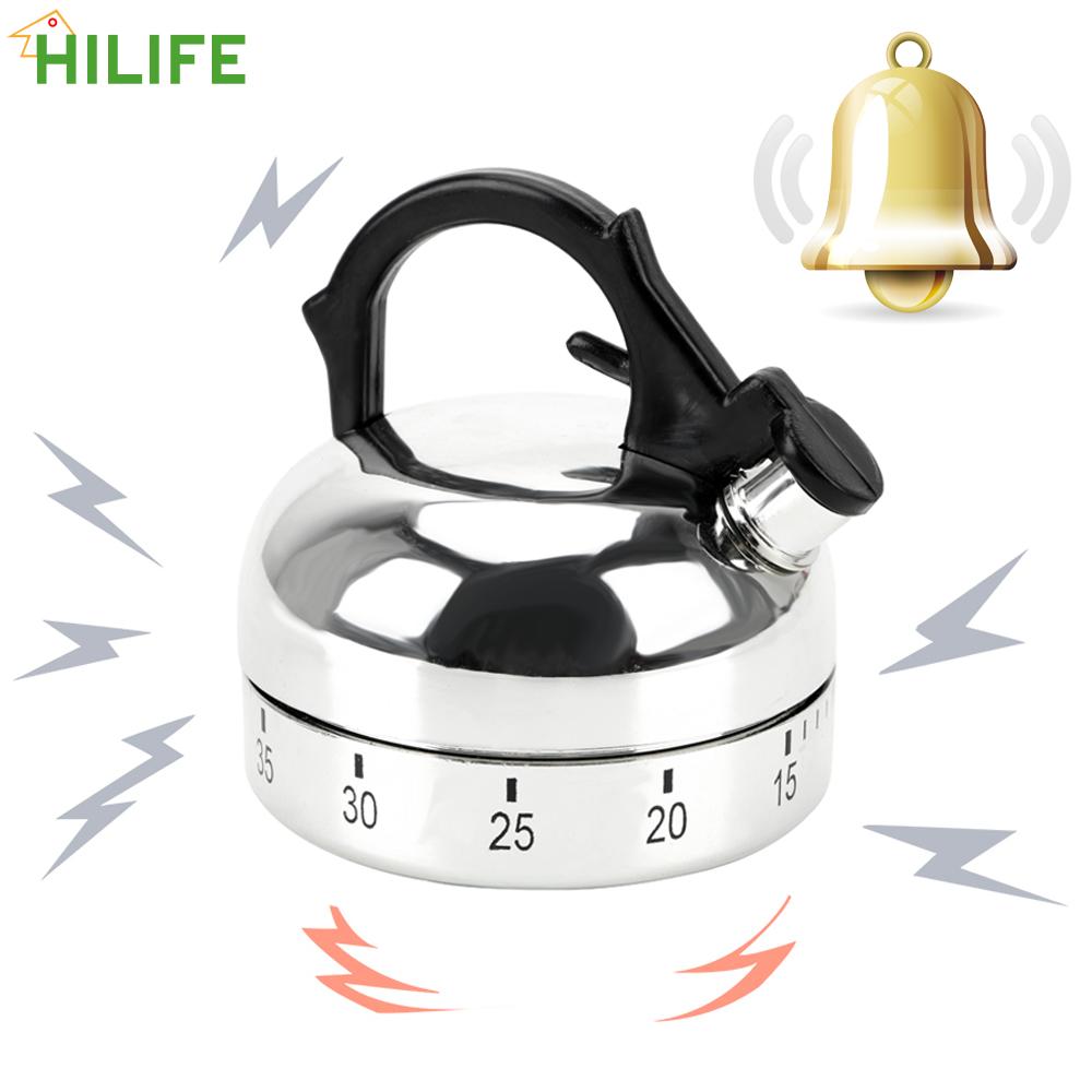 60 Minutes Kitchen Timer Plastic Mechanical Timer Countdown Alarm Reminder Cooking Reminders Tools Kettle Shape