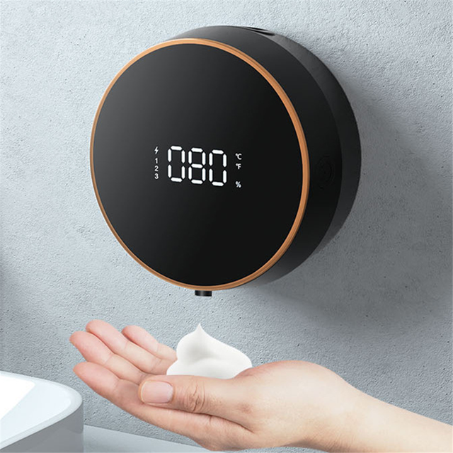 Usb-opladning automatisk sæbedispenser smart sensor flydende sæbedispensere automatisk skumdispenser håndsprit dispenser berøringsfri: Usb digital sort