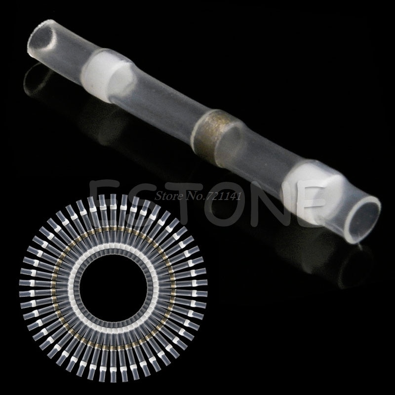 50Pcs 26-24AWG Waterproof Solder Sleeve Heat Shrink Butt Wire Splice Connector W