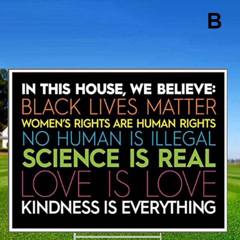 Newly Yard Sign Woman's Rights Human Rights Bright Colors for Garden Party Lawn Outdoor TE889: b