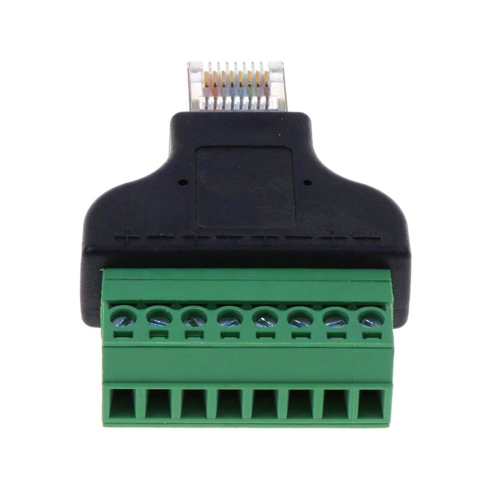 DC Connector RJ45 Ethernet Male to 8 Pin AV Terminal Screw Adapter Crystal Head Block Plug CCTV Accessory Connector