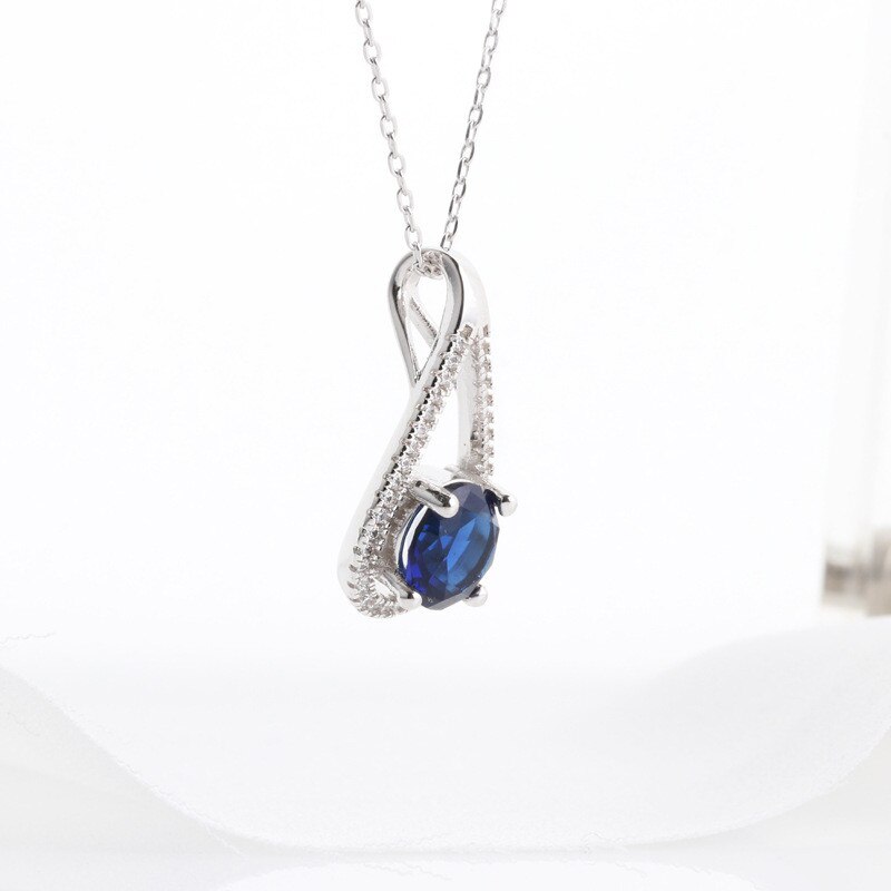 CC S925 Necklaces Pendants For Women Luxury Jewelry Cubic Zirconia Water Blue/Yellow Stone Accessory No Chain CCN258