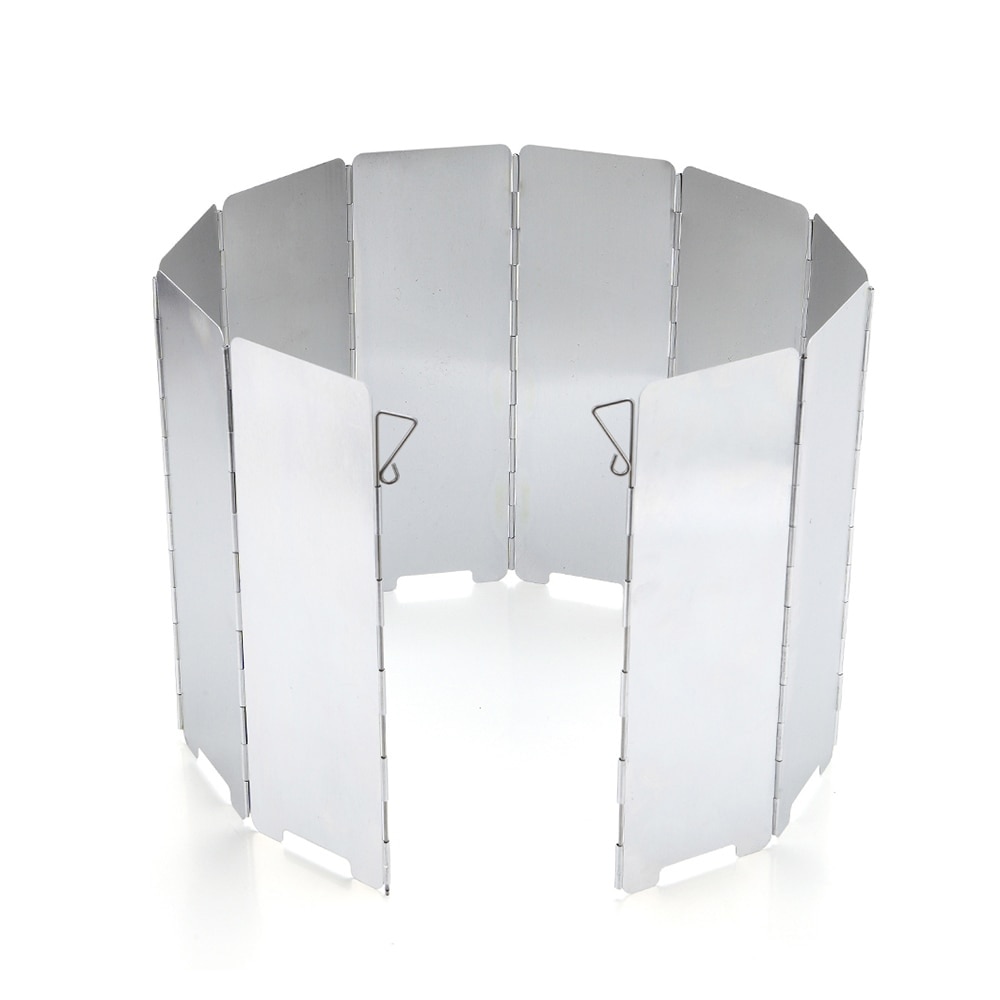 8-16 Platen Outdoor Gasfornuis Wind Shield Opvouwbare Camping Koken Brander Winddicht Scherm Aluminium Picknick Kachel: 16pcs