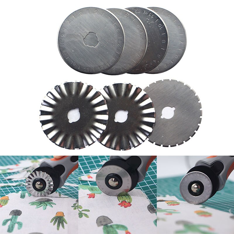 45mm Rotary Fabric Cutter with Different Shapes Extra Blades for Quilting Sewing YU-Home