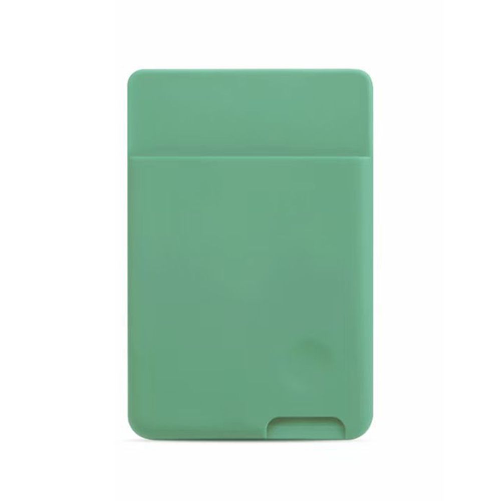 Adesivo universale autoadesivo maniche per carte portafoglio per telefono Stick On ID porta carte di credito tasca per cellulare in Silicone elastico: light green