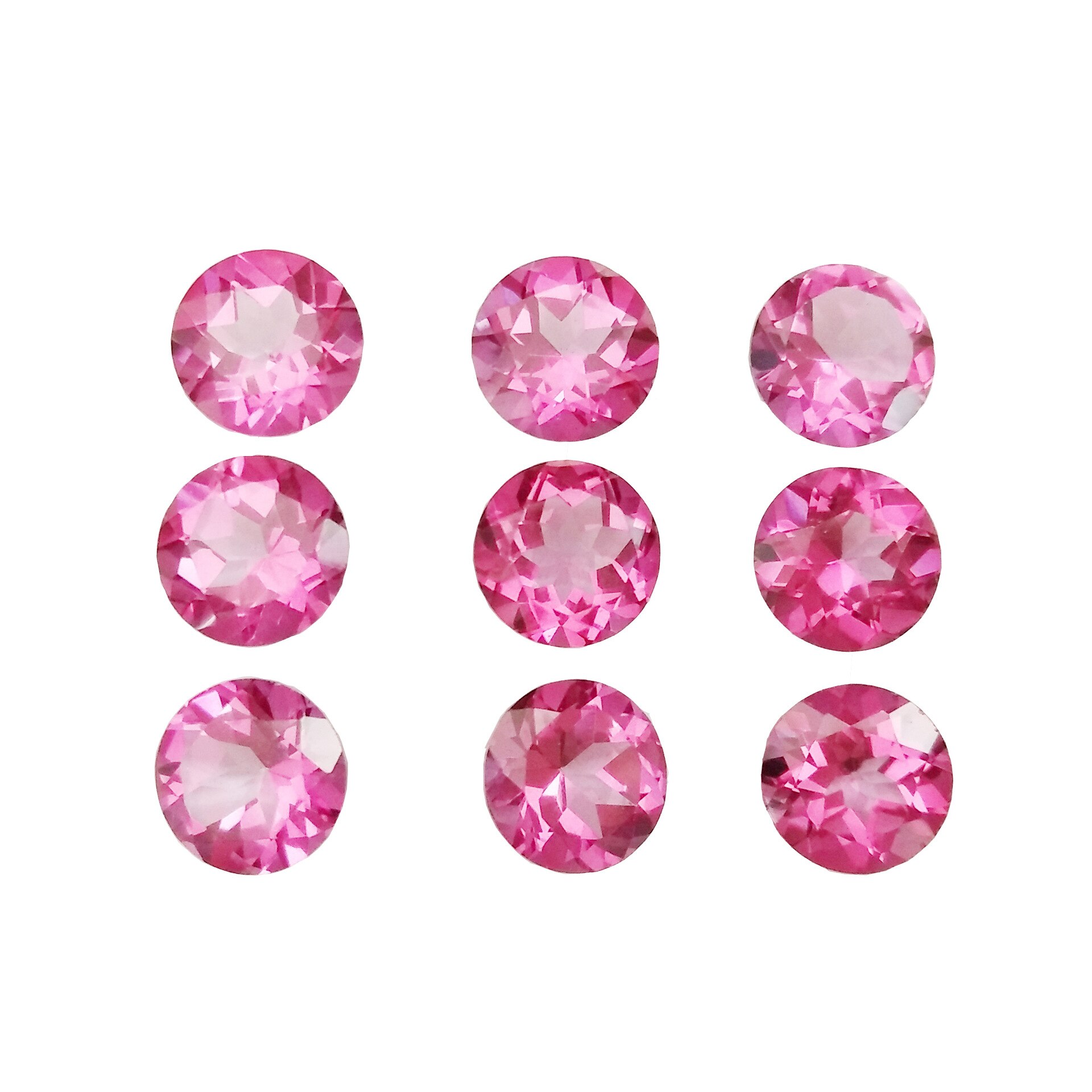 Wong Regen Top 1 PCS Natuursteen 7 MM Ronde Roze Topaz Losse Edelsteen DIY Stenen Decoratie Sieraden veel Bulk