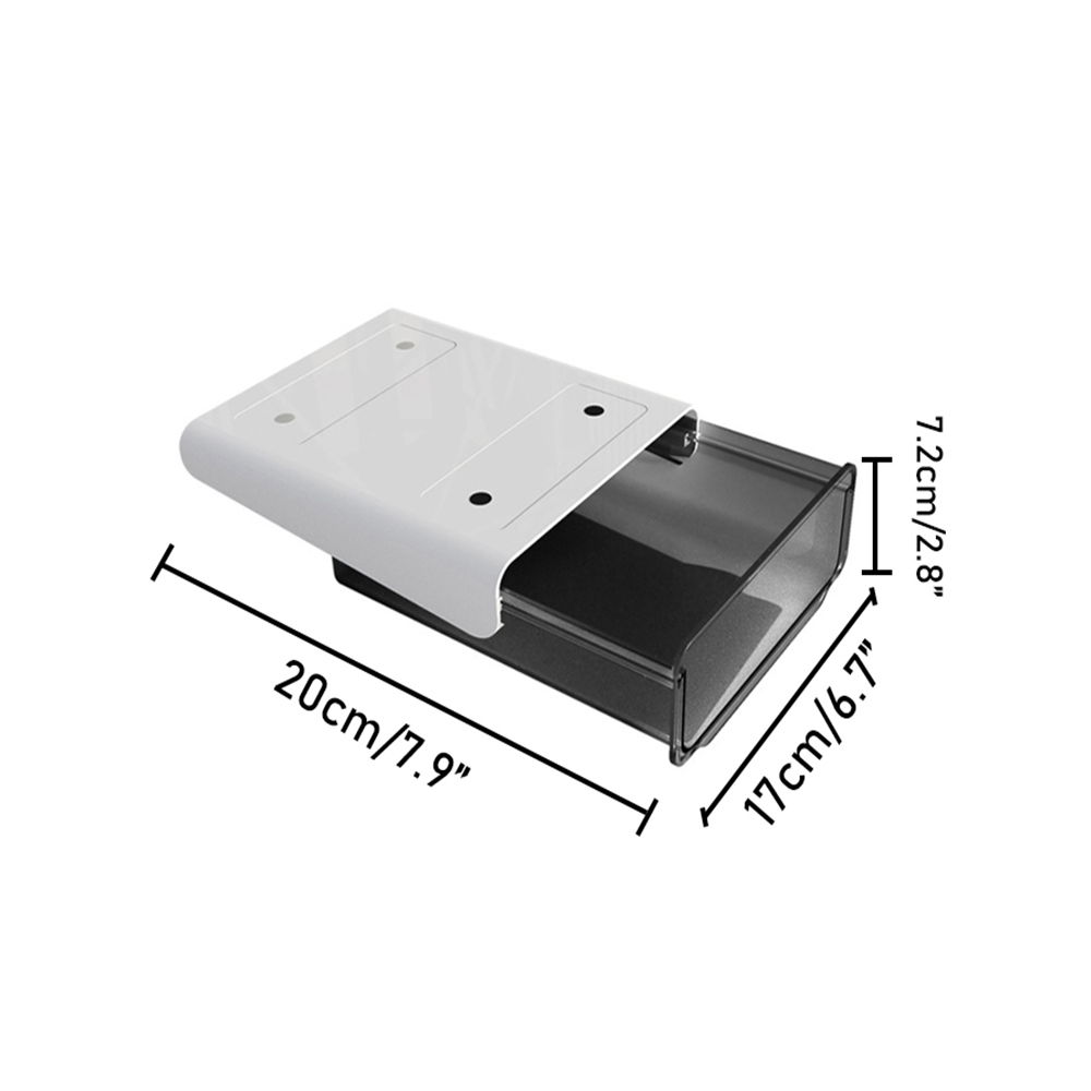 Under Desk Drawer Adhesive Storage Box For Office Pen Holder Hidden Sorting Box Kitchen Knife Fork Storage Tray Organizer: Black S
