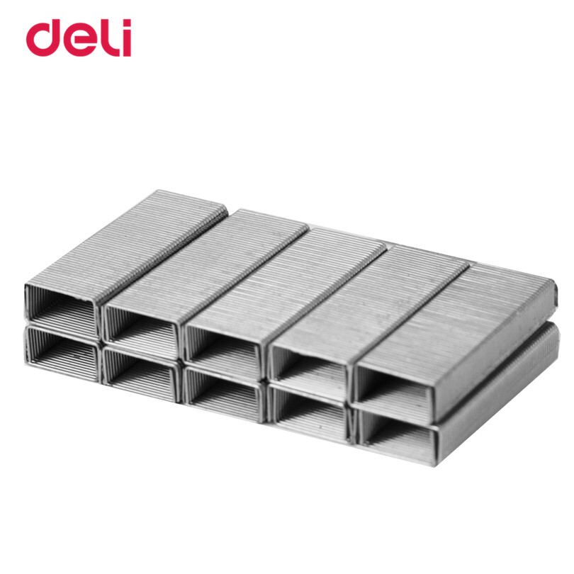 Deli 1000pc/pack Standard silver Point Staples Office Bending Supplies Size 24/6 School Metal Staples