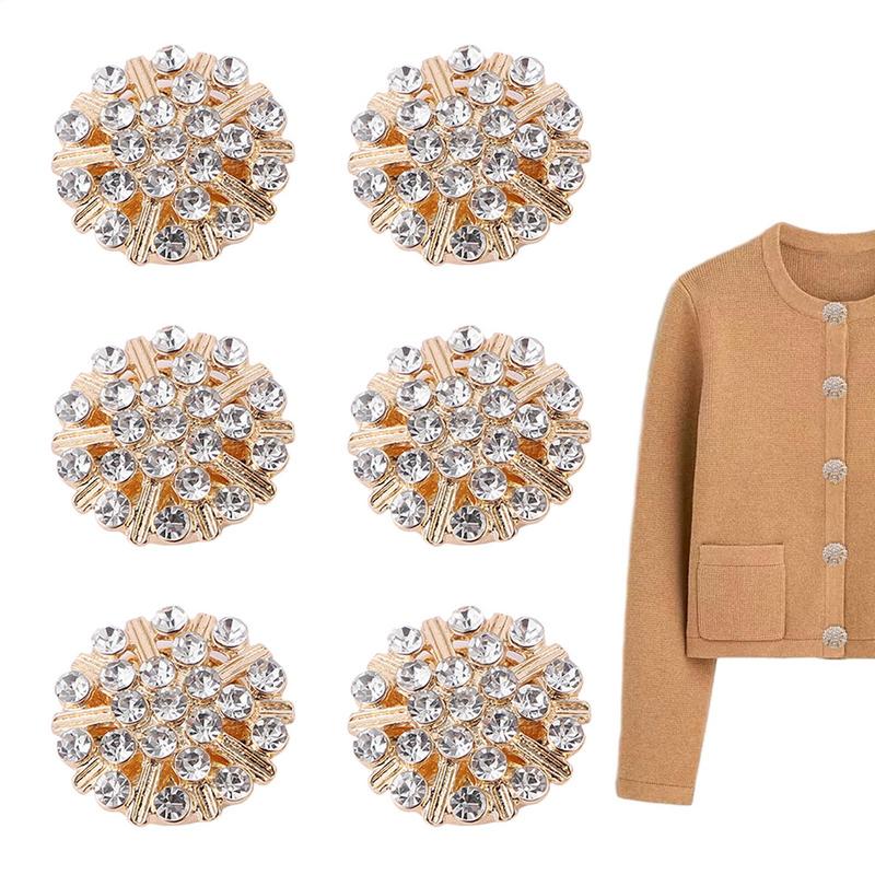 Couvre-Boutons Strass Étoile 6 Pièces - Boutons De Manchette Détachables Pour Chemise Femme Et Homme