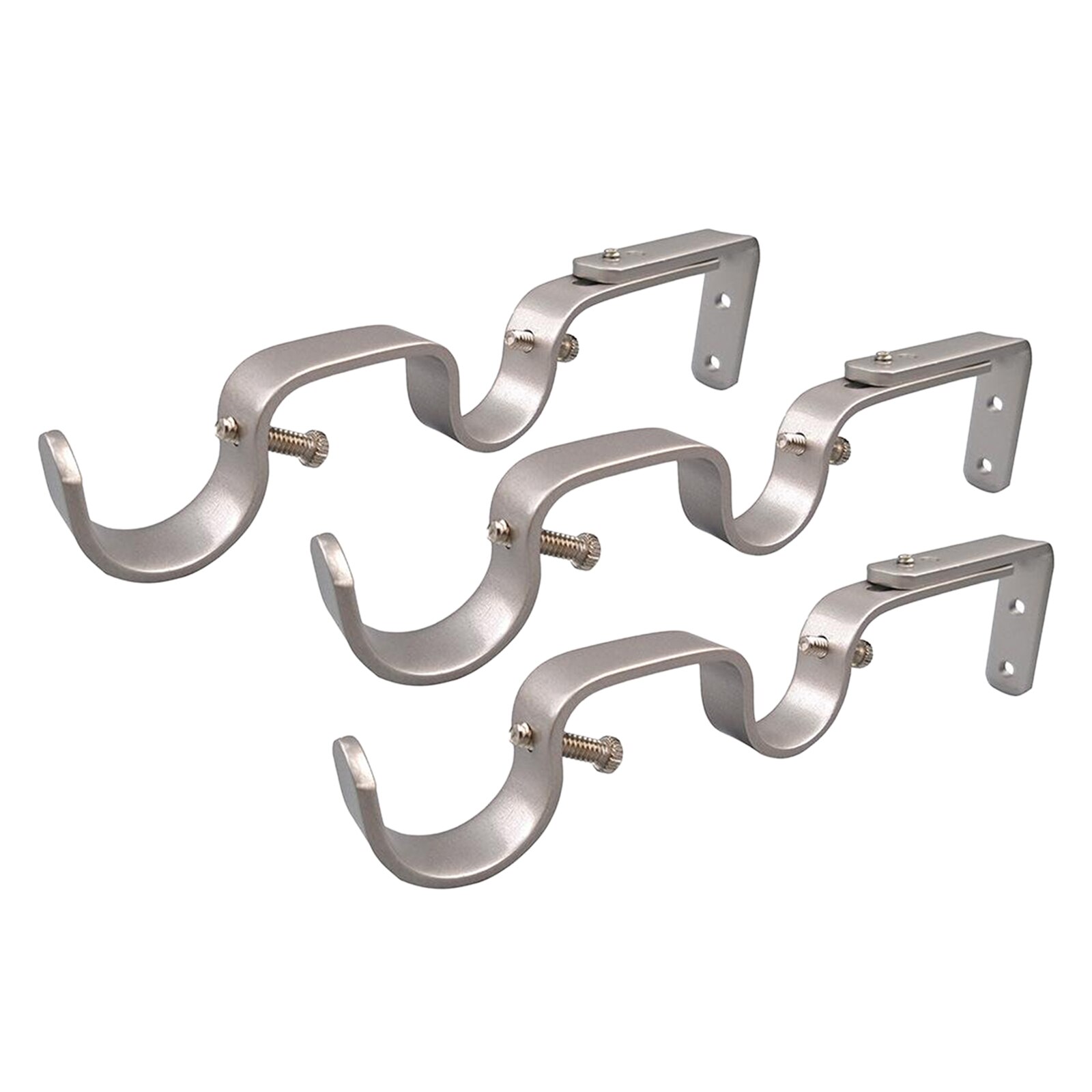3PC Single Curtain Rod Holders Bracket Into Window Frame Curtain Rod