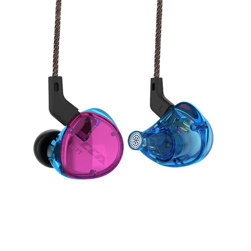 CCA C04 1BA + 1DD Anker Dual Fahrer Kopfhörer Abnehmbare Kabel In Ohr Audio Monitore Ear HiFi Musik Sport: Dazzle color no mic