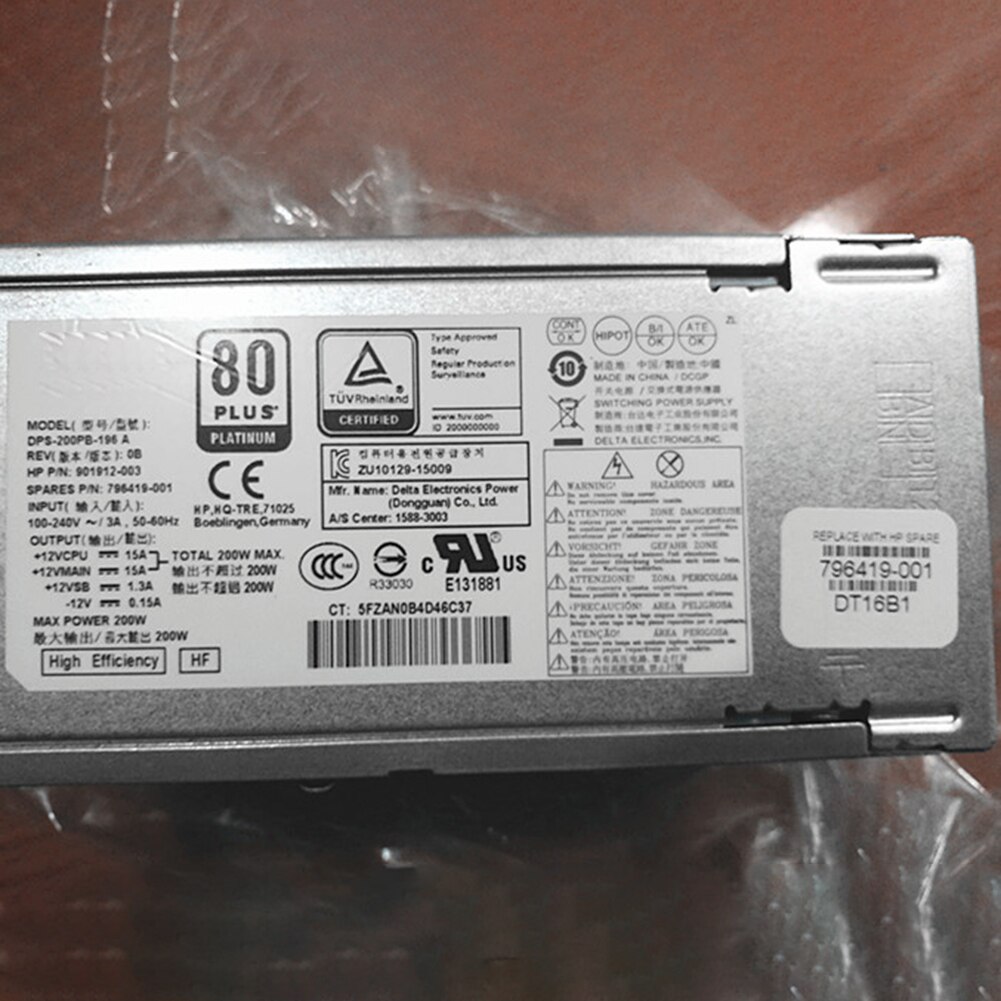 Alimentation électrique pour ProDesk G2 SFF 901912 – 003 796419-001 DPS-200PB-196A 200W Psu