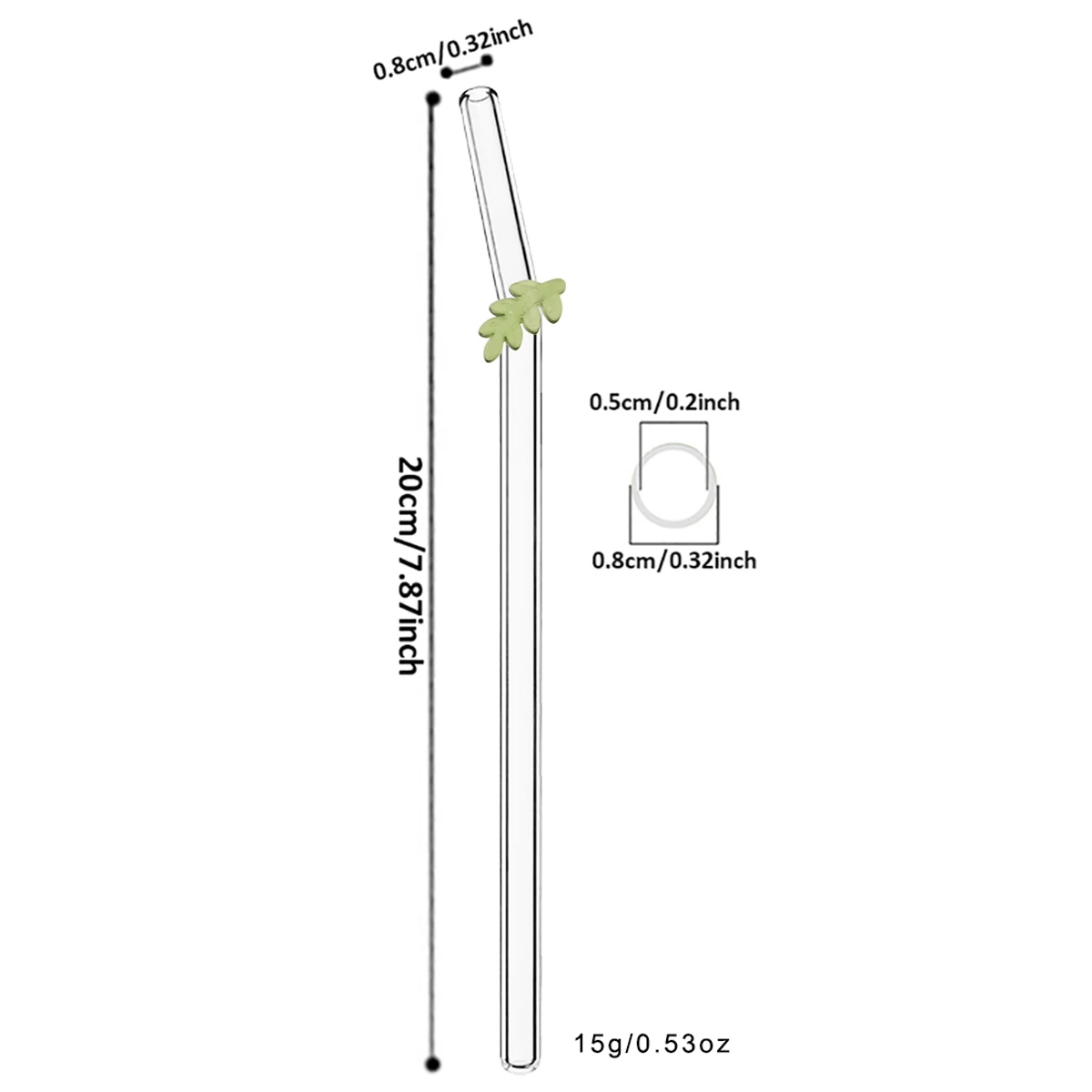 8 szt. Świąteczne Szklane Słomki robić Mleka, Herbaty, Soków, Koktajli z Szczoteczką, Zestaw Szklanych Słomek z Wysokiej Jakości Szkła Borokrzemowego, Akcesoria Kuchenne i Barowe