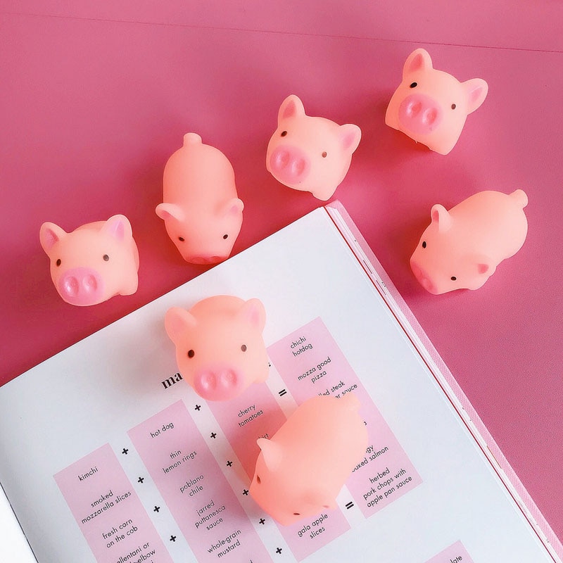 1 stuk knijpvarken squishy kawaii langzaam stijgende klinkende speelgoed voor kinderen anti-stress grappen kinderen squishies schattig speelgoed