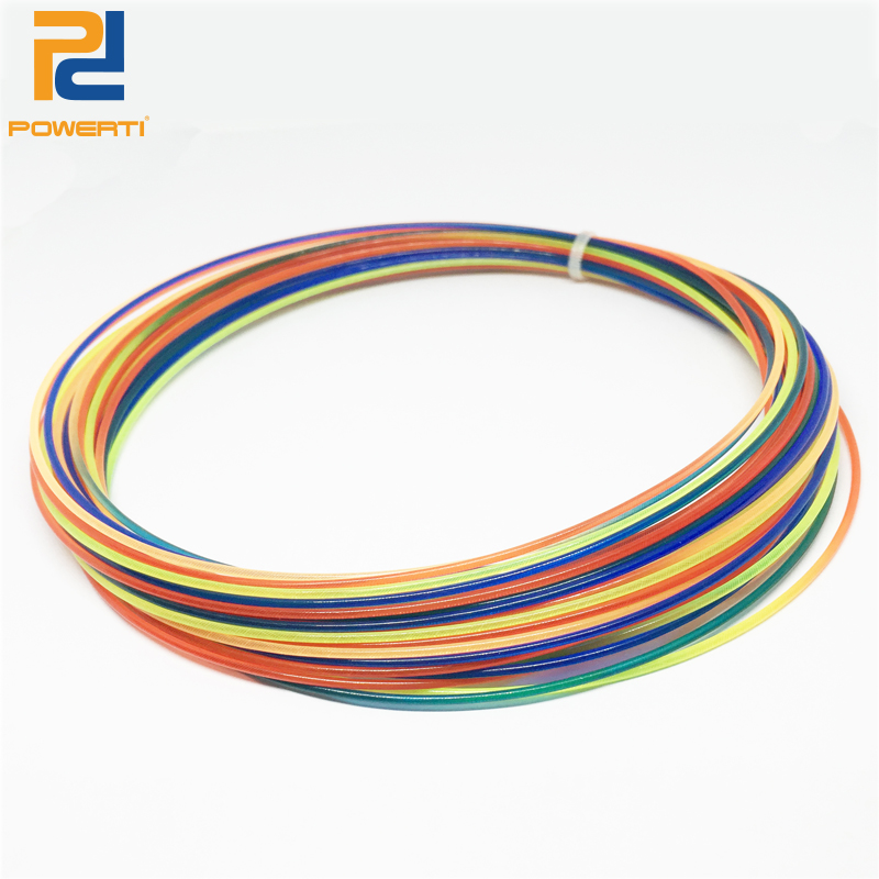 POWERTI 4 stks/partij 1.30mm Regenboog Tennisracket String Nylon Zachte Training Racket Sport String Mooie voor Sport 12 m