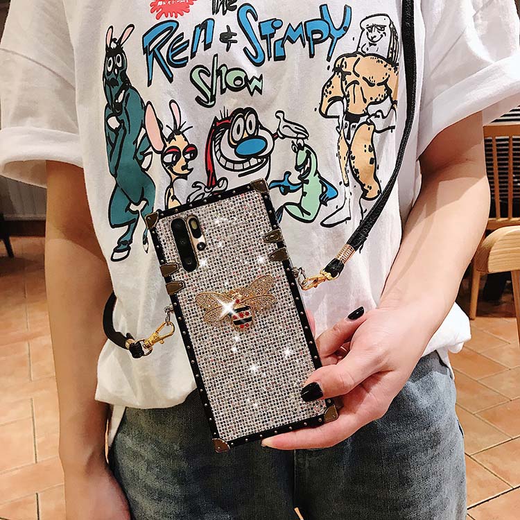 Glitter Crossbody lanyard Case for Huawei P30 P20 Pro Luxury Bling Sequins Diamond Phone Case for Huawei P30 Girl Cover Fundas: For Huawei P30 Pro / 4