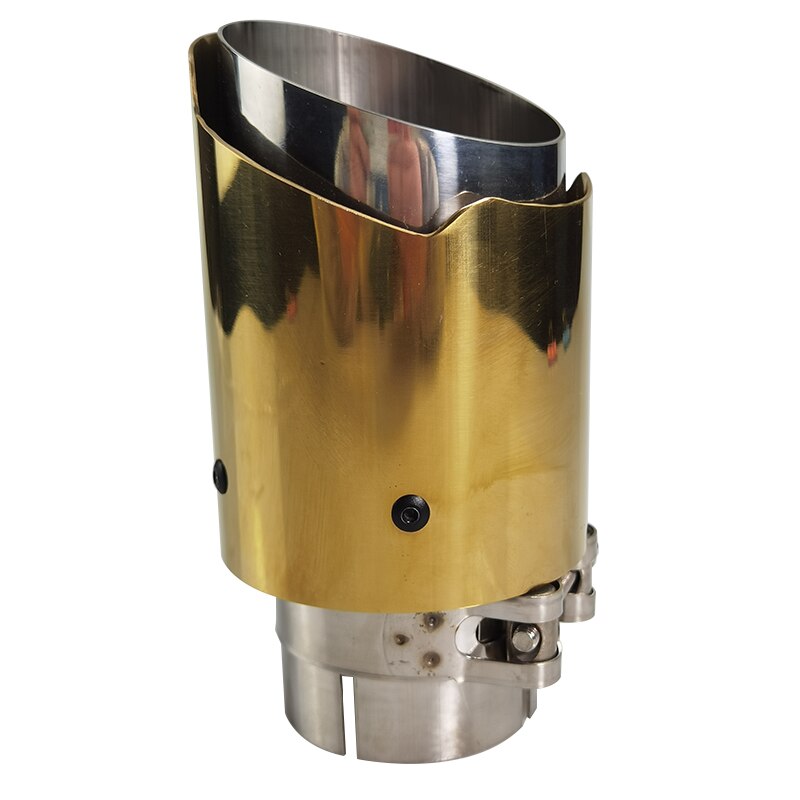 1 Piece Exhaust Tail Pipes Glossy Gold Muffler Tip Tail Universal Stainless Steel Pipes Throat End Tip